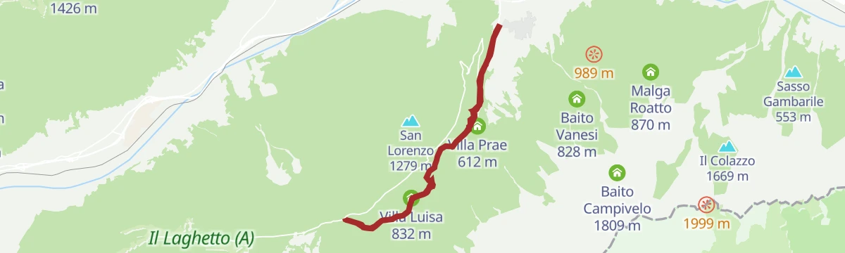 Route map: Walk - Route Don Cesare Refatti